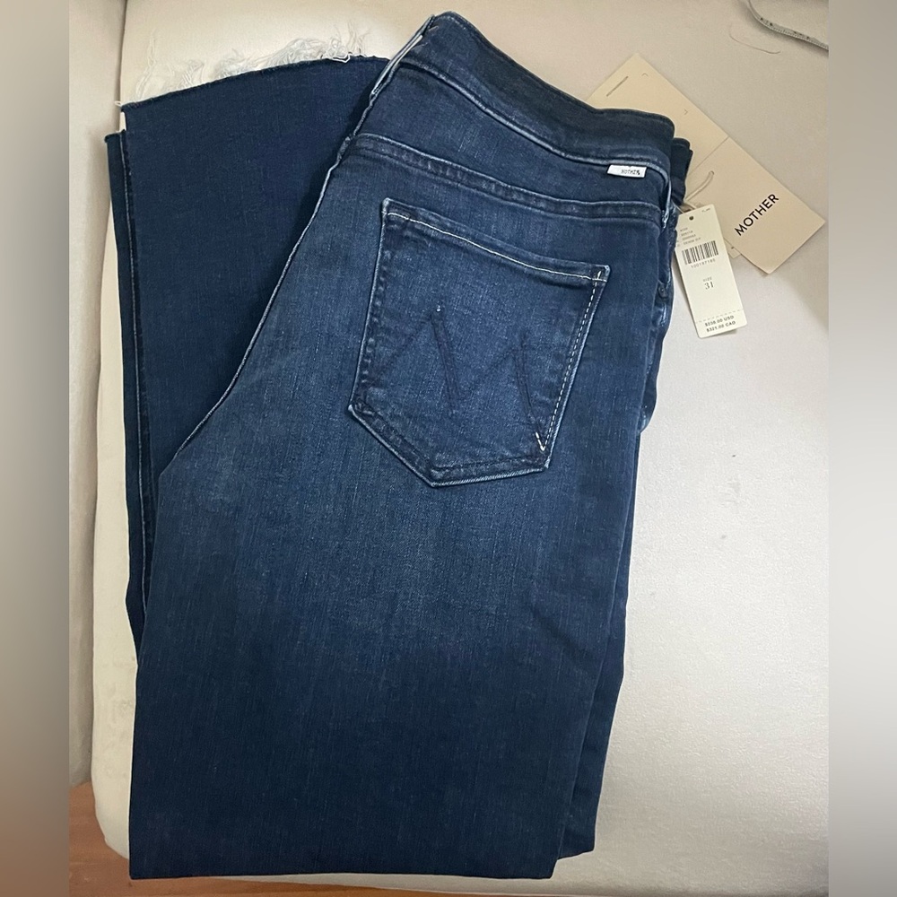 Mother Jeans NWT Mid Rise Dazzler Ankle Fray Fancy Meeting You Here Size 31 - Picture 10 of 10